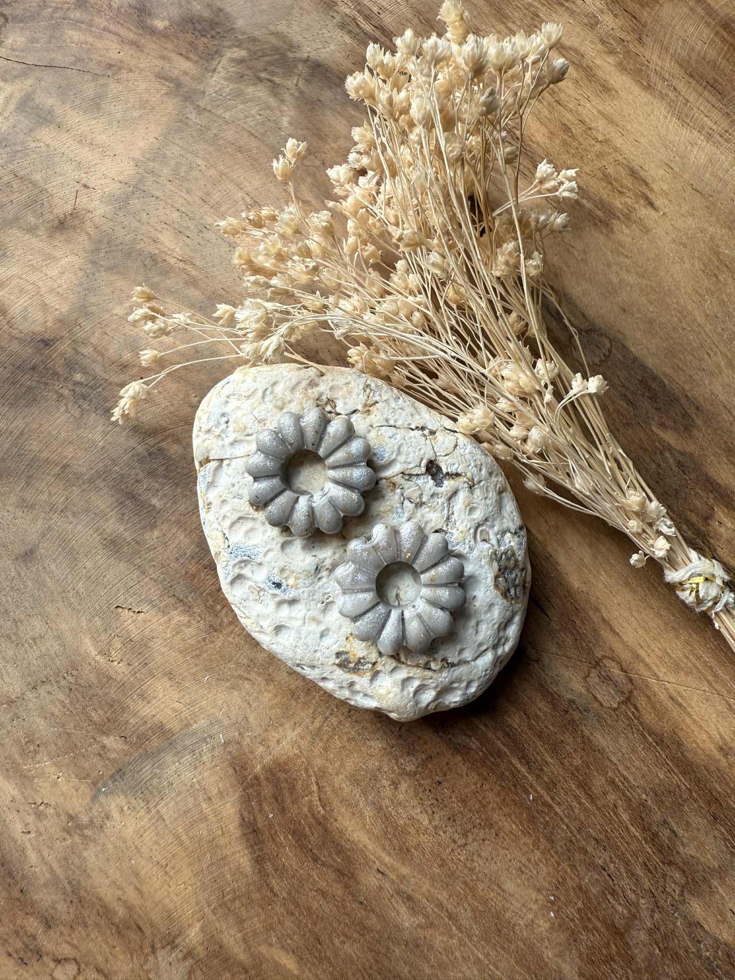 Petites Pampilles "Laura" marbré gris doré