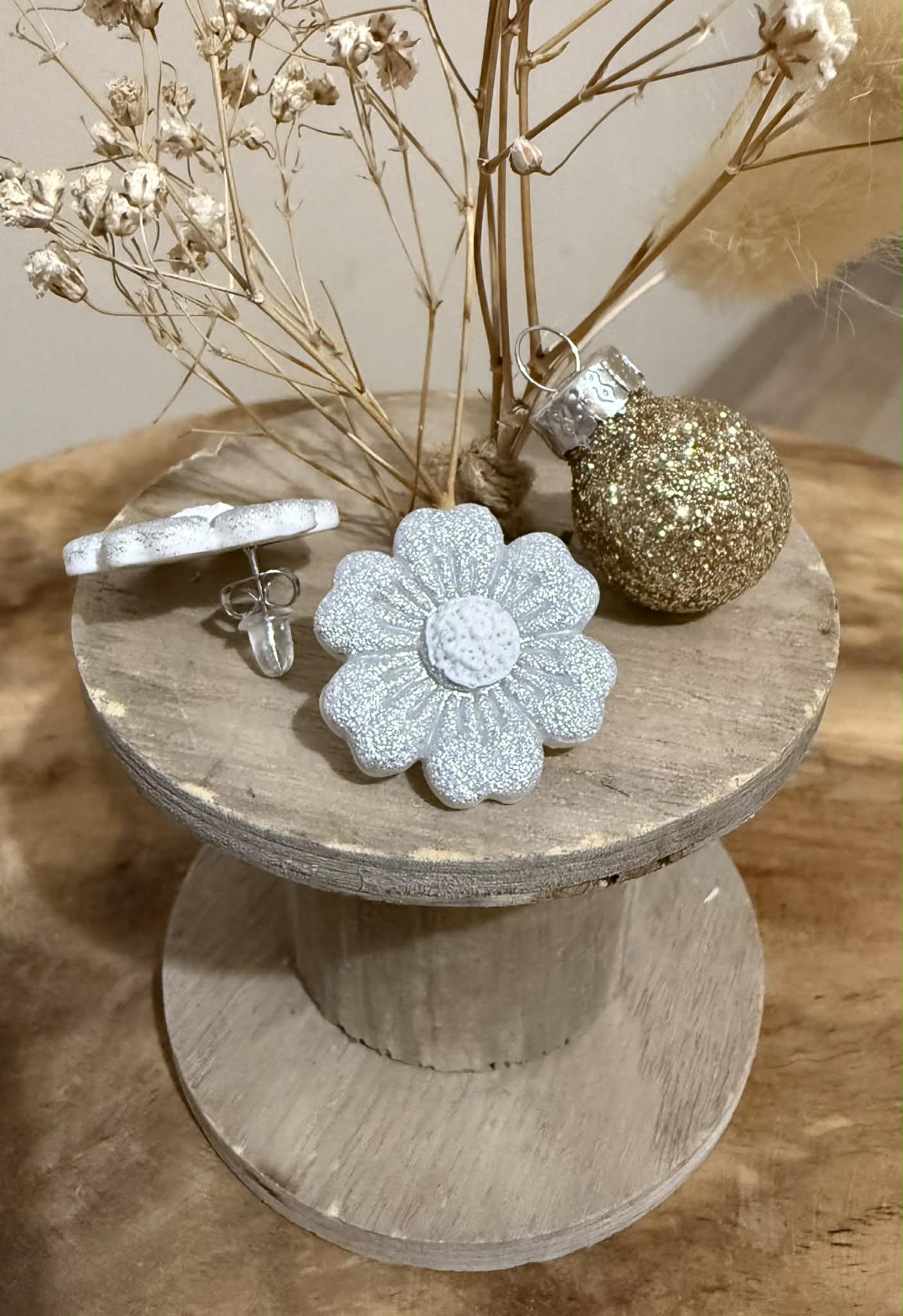 Puces d’oreilles « Betty » – Fleur 6 pétales – Or ou Argent