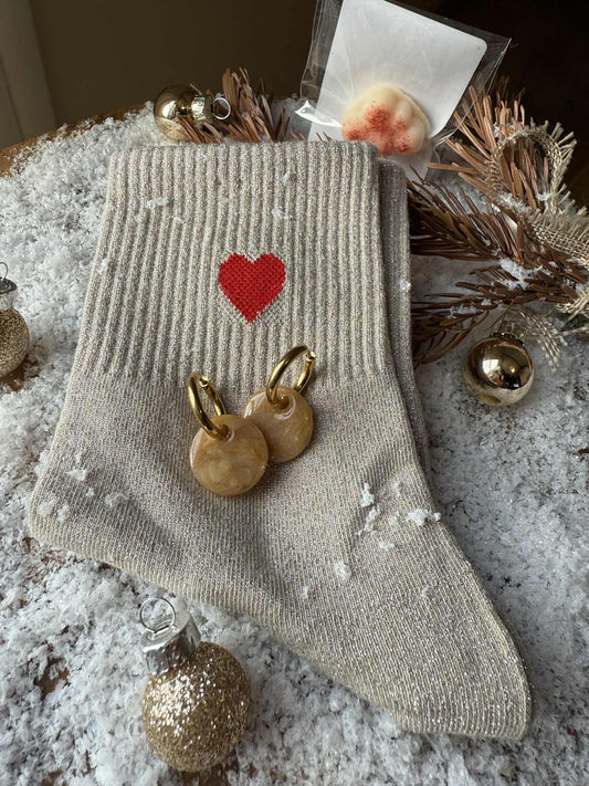 Chaussettes paillettes "❤️" & Pampilles (créoles incluses)