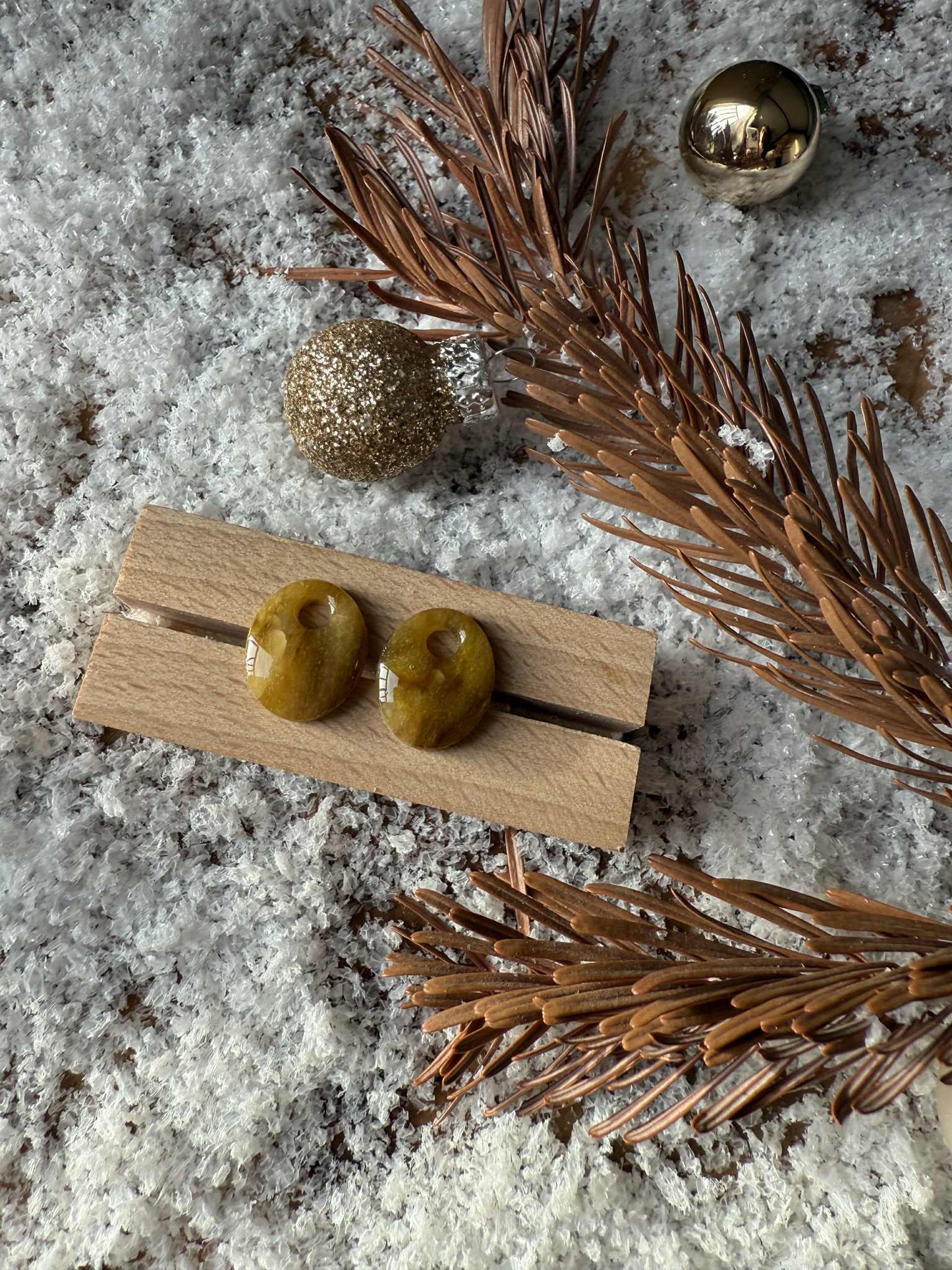 Pampilles "Anna" marbré translucide jaune/vert