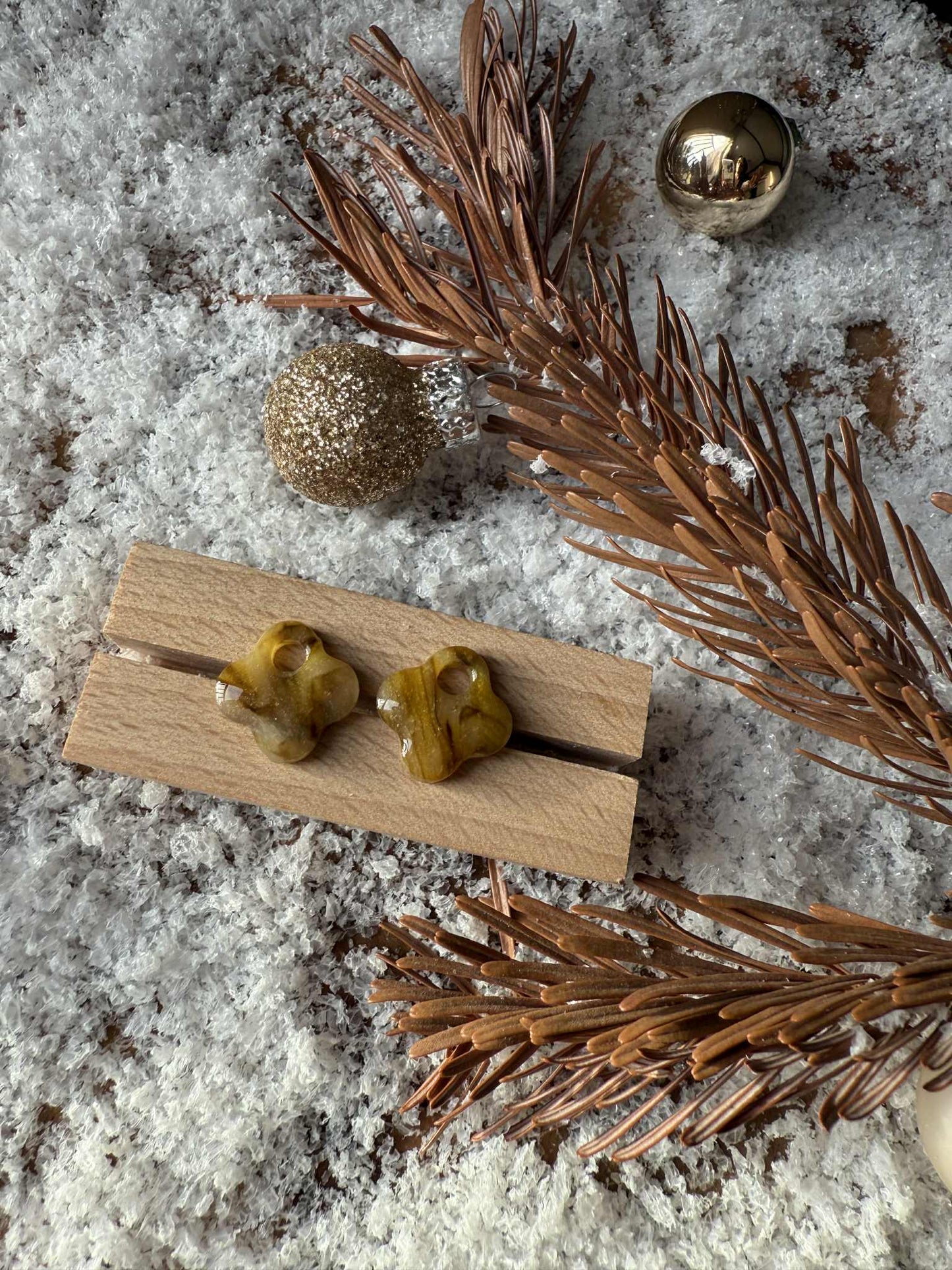 Pampilles "Romy" marbré translucide jaune/vert