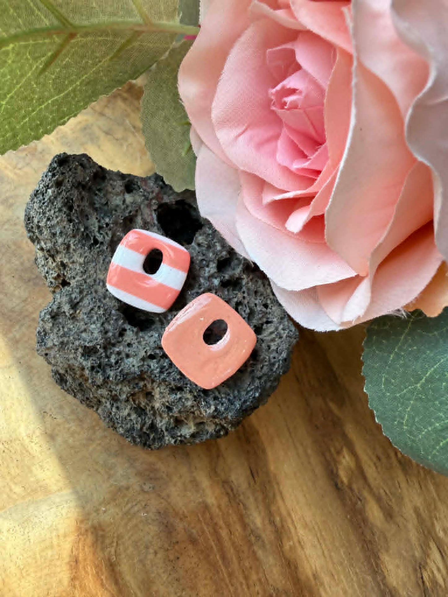 Petites Pampilles "Méline" Marinière corail & blanche réversible (2 variantes)