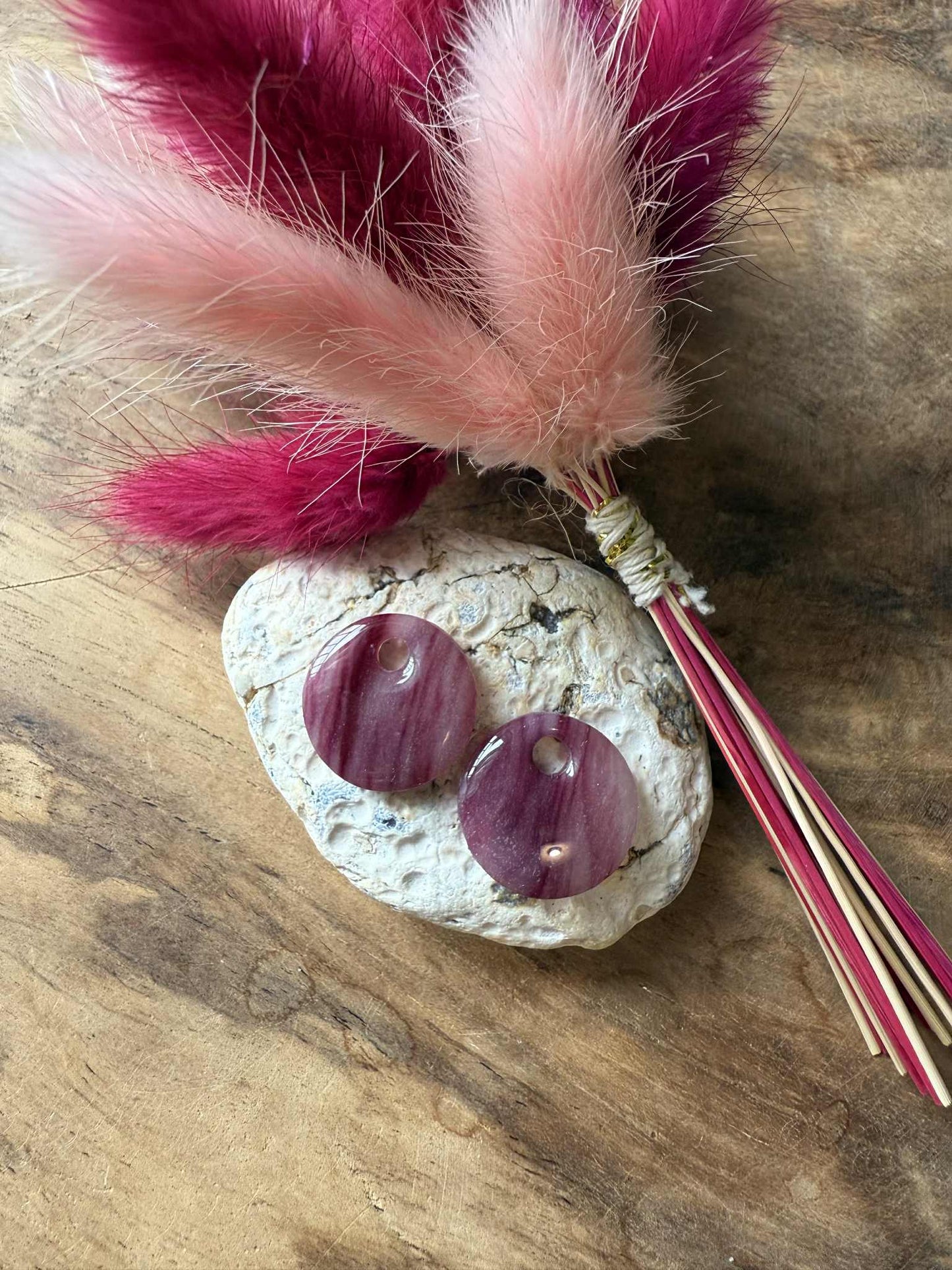 Pampilles "Eulalie" marbré aubergine translucide