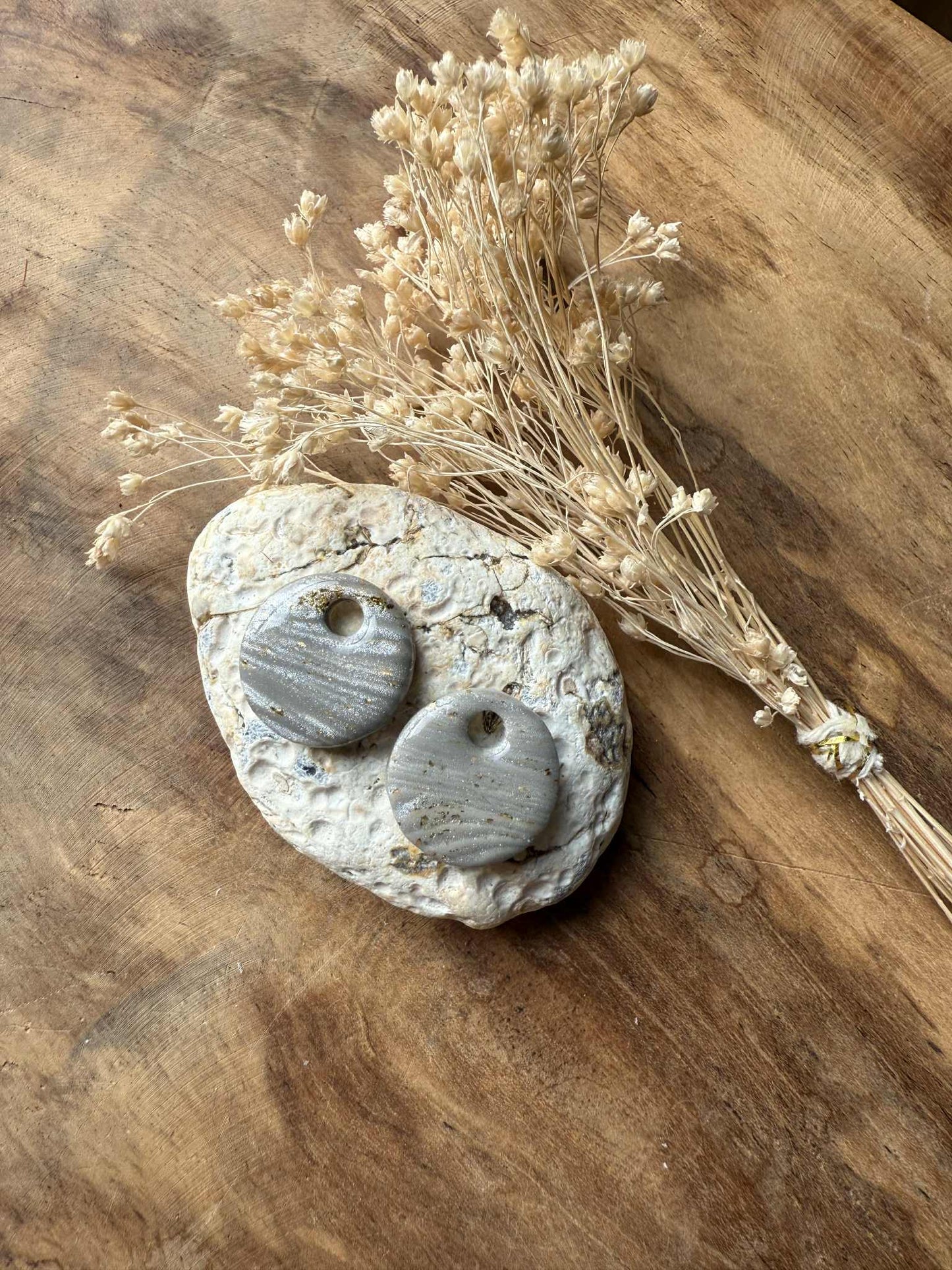 Pampilles "Eulalie" marbré gris doré