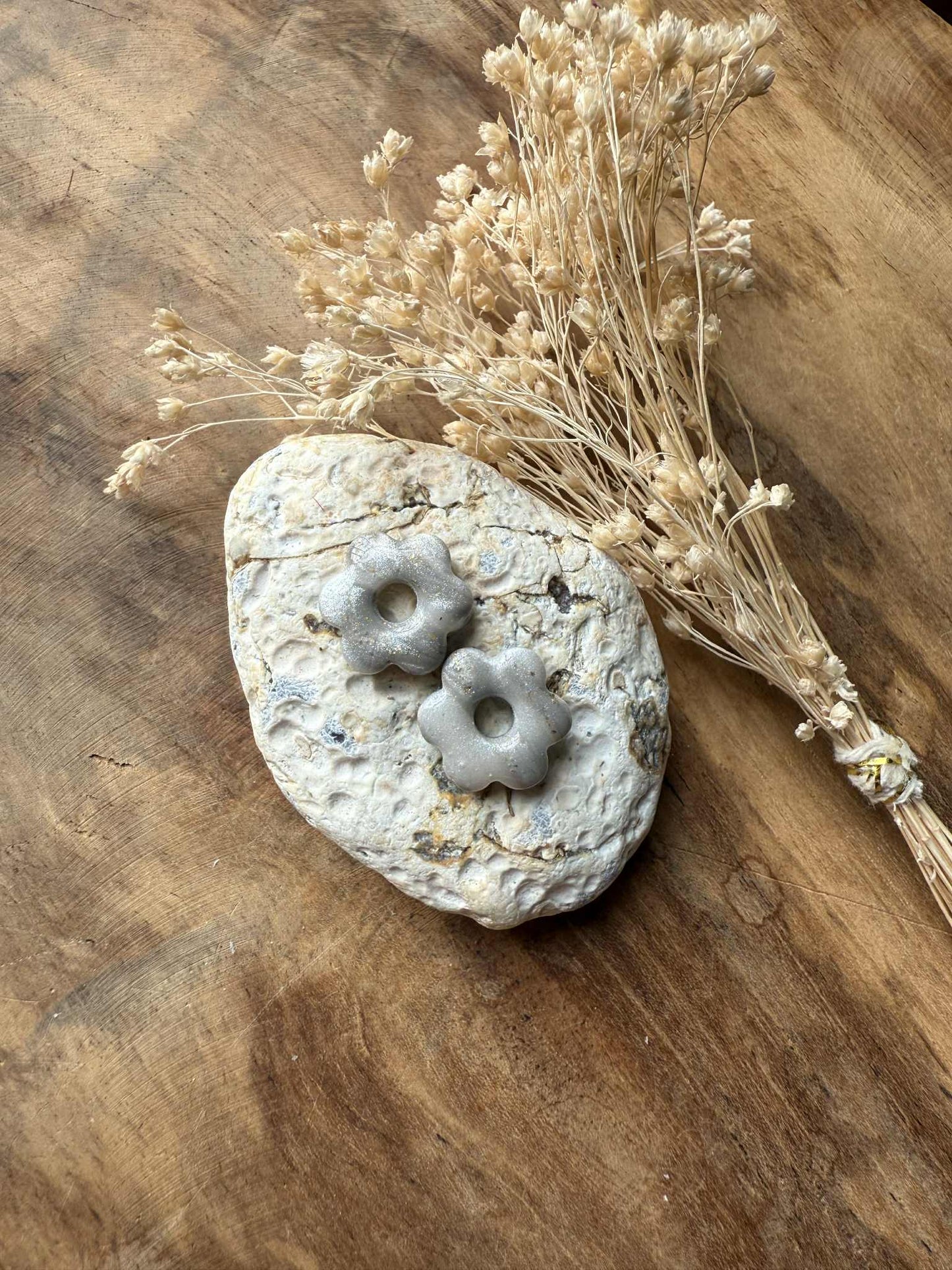 Mini pampilles "Romane" marbré gris doré