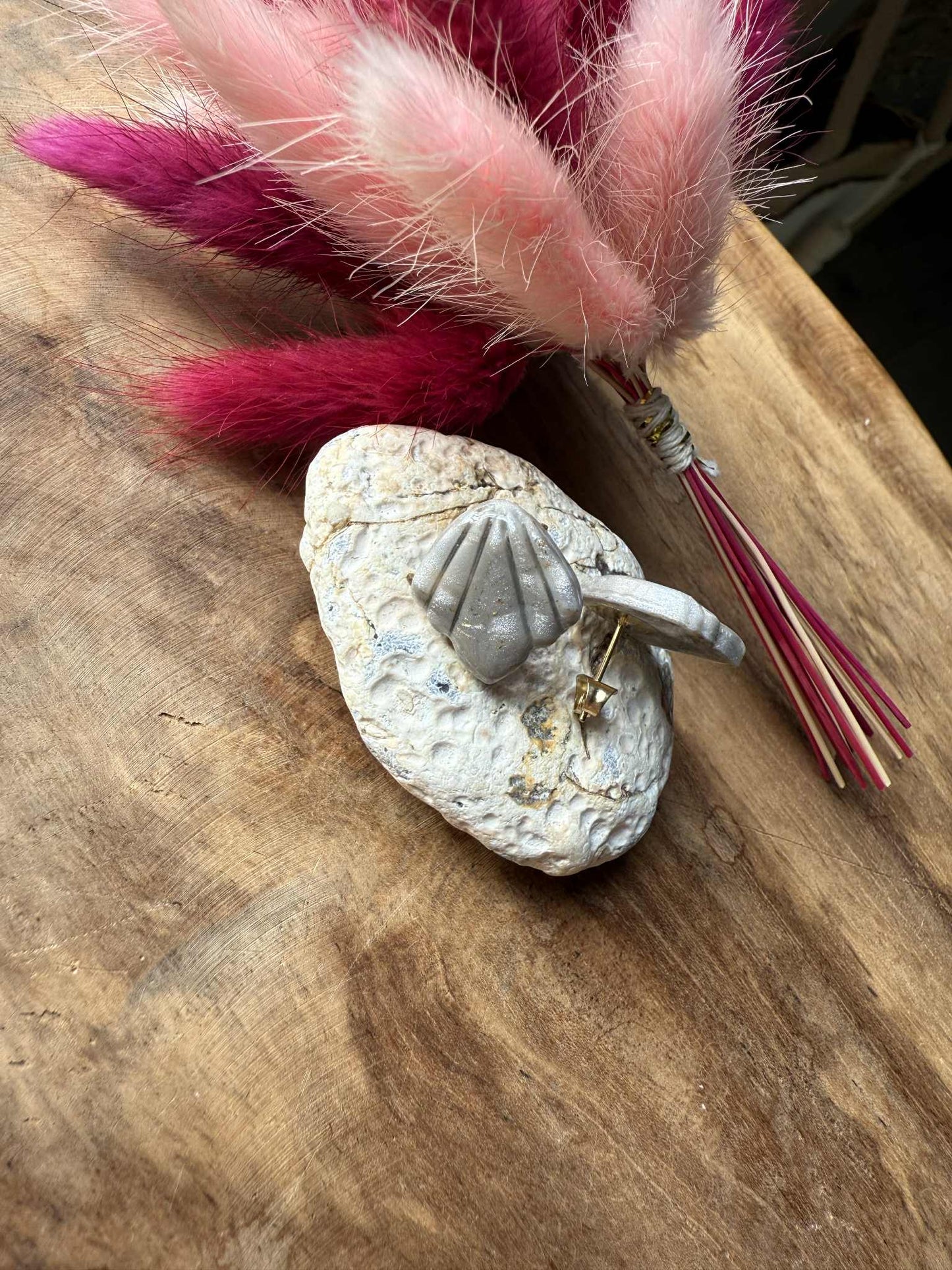 Puces d'oreilles Mini Pampilles "Sofia" marbré doré