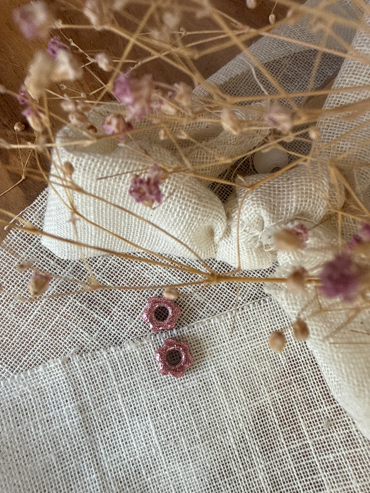 Ultra Mini pampilles "Romane" Rose Glitter