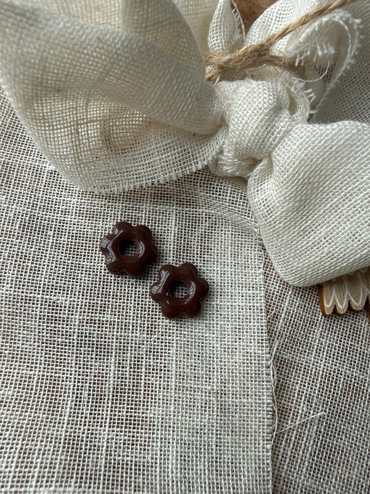 Mini pampilles "Romane" marron scintillant