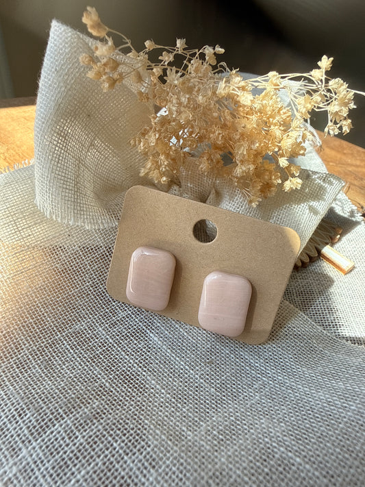 Puces d'oreilles Pampilles "Amélia" Rose Pastel