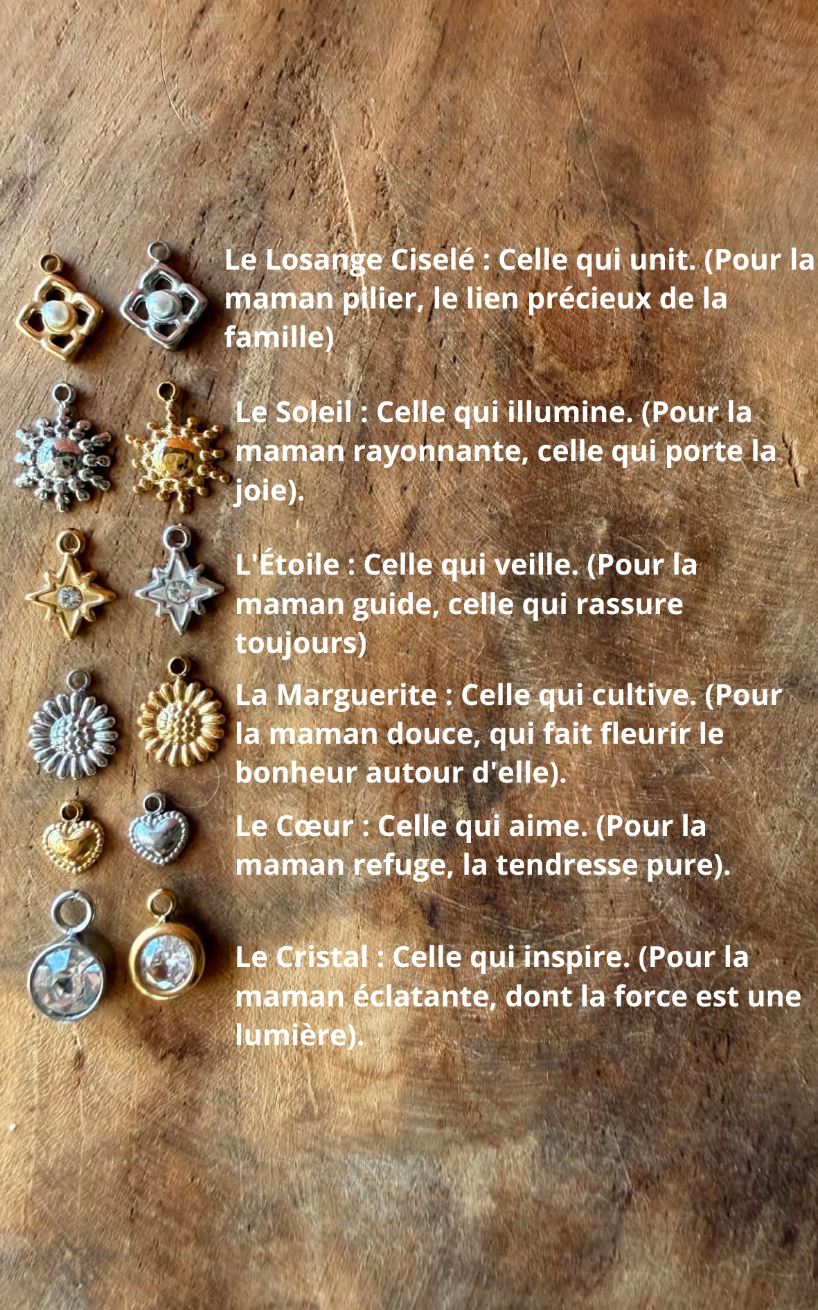 Bracelet "Lia" acier inoxydable & pampille pâte polymère - Faits Main