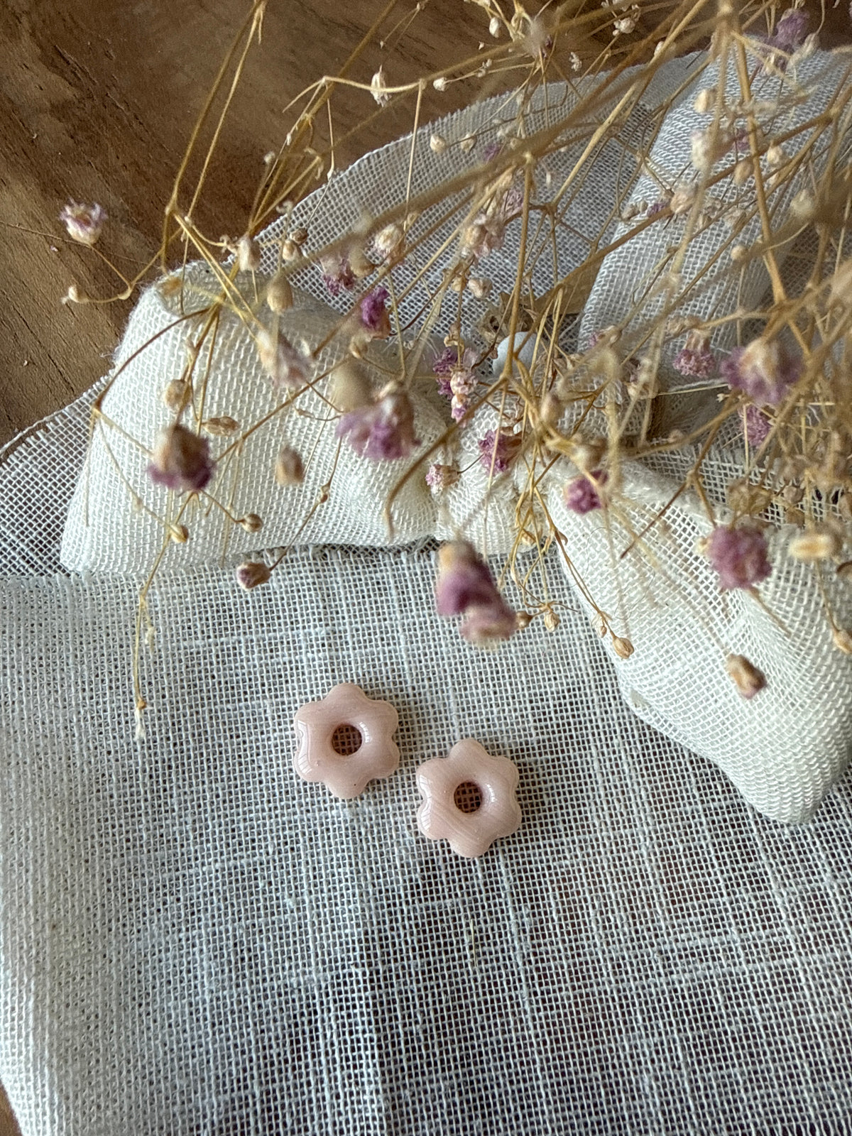 Mini pampilles "Romane" Rose Pastel