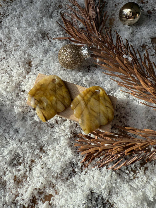 Pampilles "Sofia" marbré translucide jaune/vert