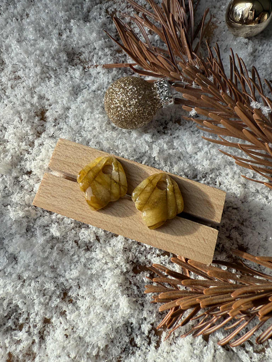 Mini Pampilles "Sofia" marbré translucide jaune/vert