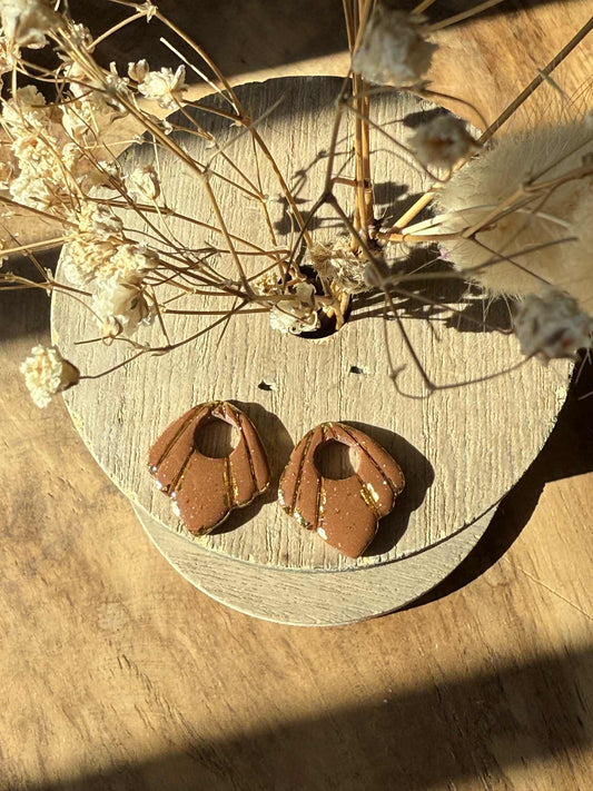 Mini Pampilles "Sofia" marron liseret Doré ou Argenté