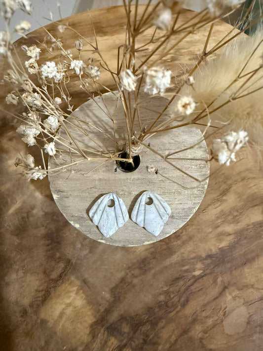 Mini Pampilles "Sofia" marbré nacré & feuille argent