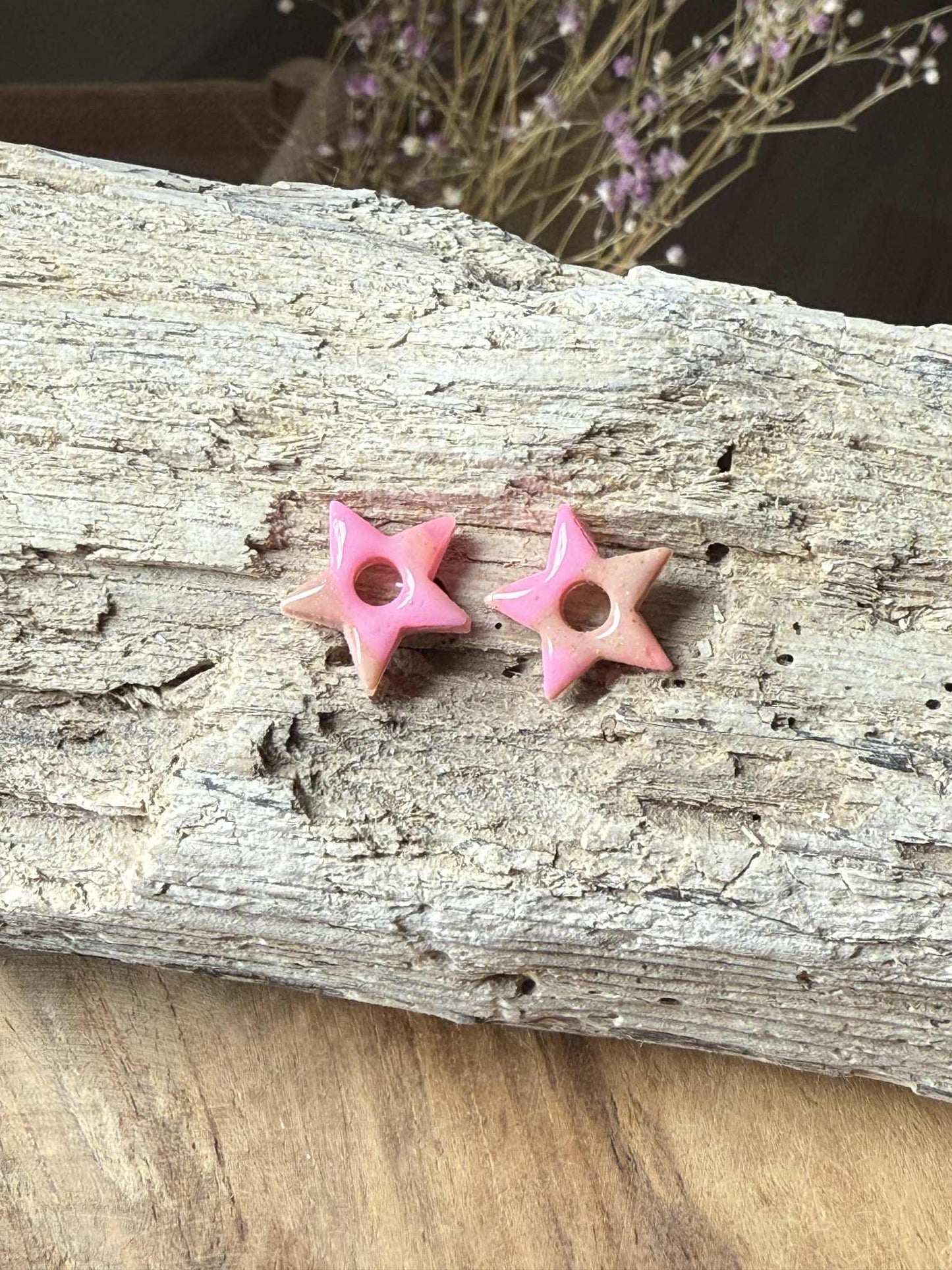 Mini Pampilles "Laureen" Octobre Rose 🎀 translucide