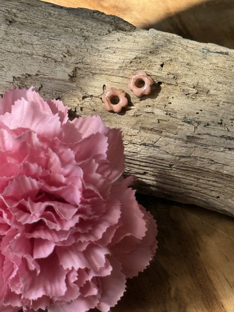 Ultra Mini pampilles "Romane" Marbré rose poudré