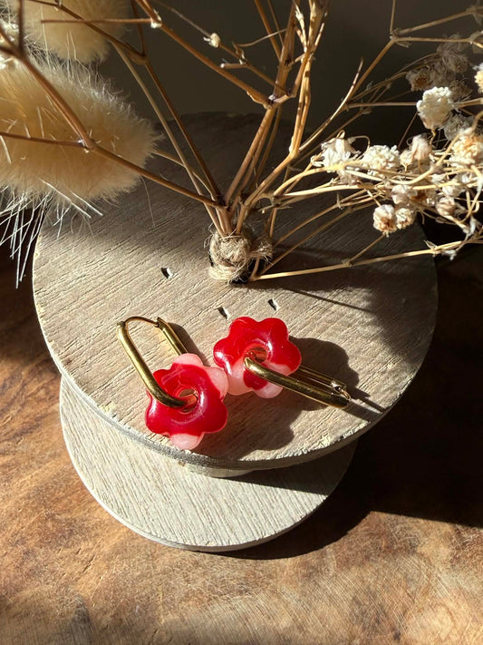 Mini pampilles "Romane" Rouge translucides