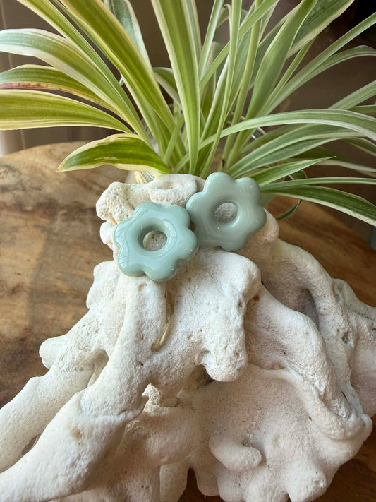 Pampilles "Romane" Vert Sauge/Céladon