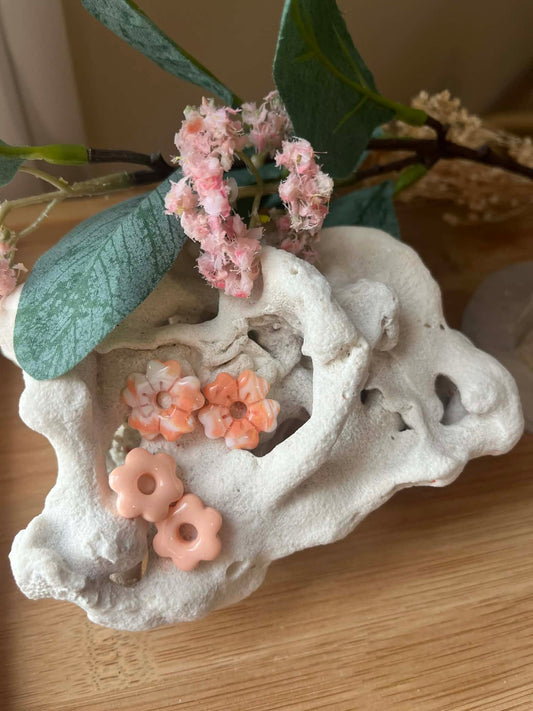 🌸 Coffret Pampille "Iris" & "Mini Romane" saumoné (sans créole)