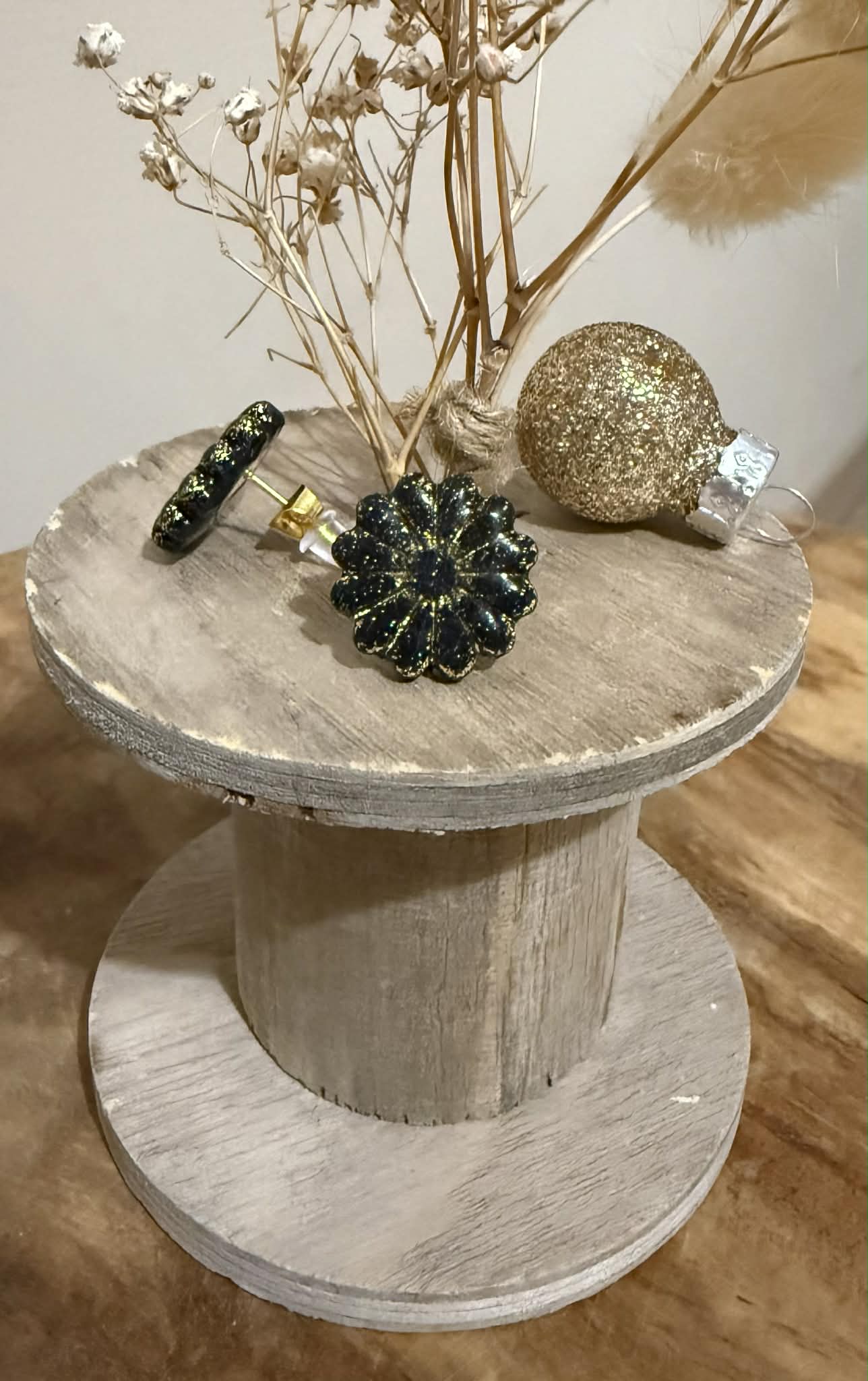 Puces d’oreilles « Laura » – Noires Or ou Argent