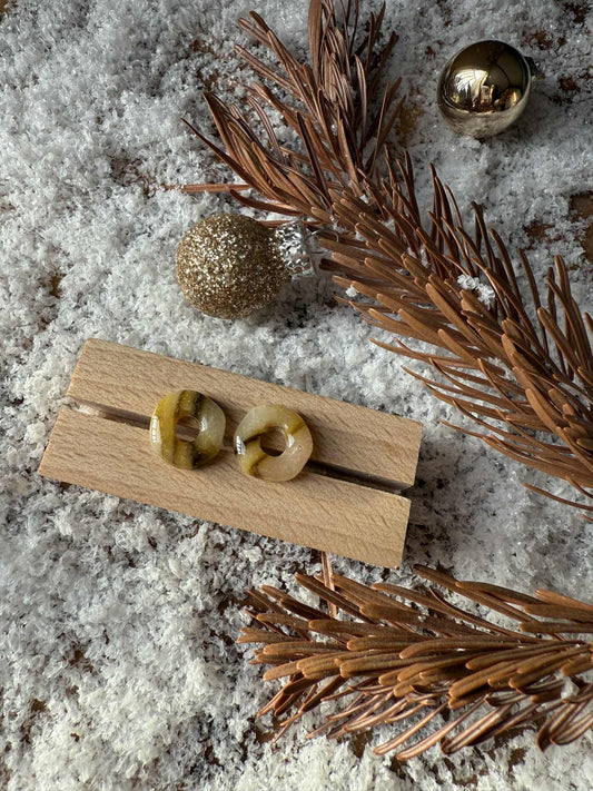 Pampilles "Isïa" marbré translucide jaune/vert