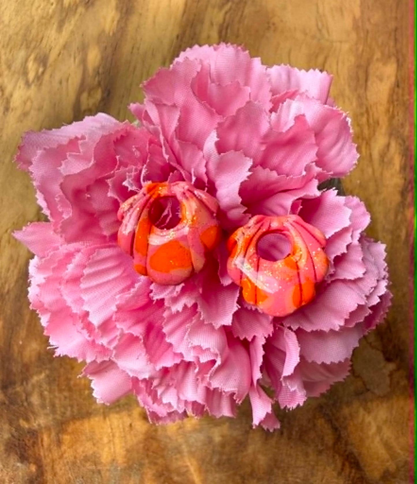 Pampilles "Julie" Rose Orange paillettées