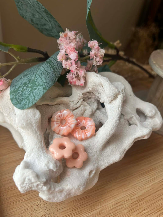 🌸 Coffret Pampille "Alba" & "Mini Romane" saumoné (sans créole)