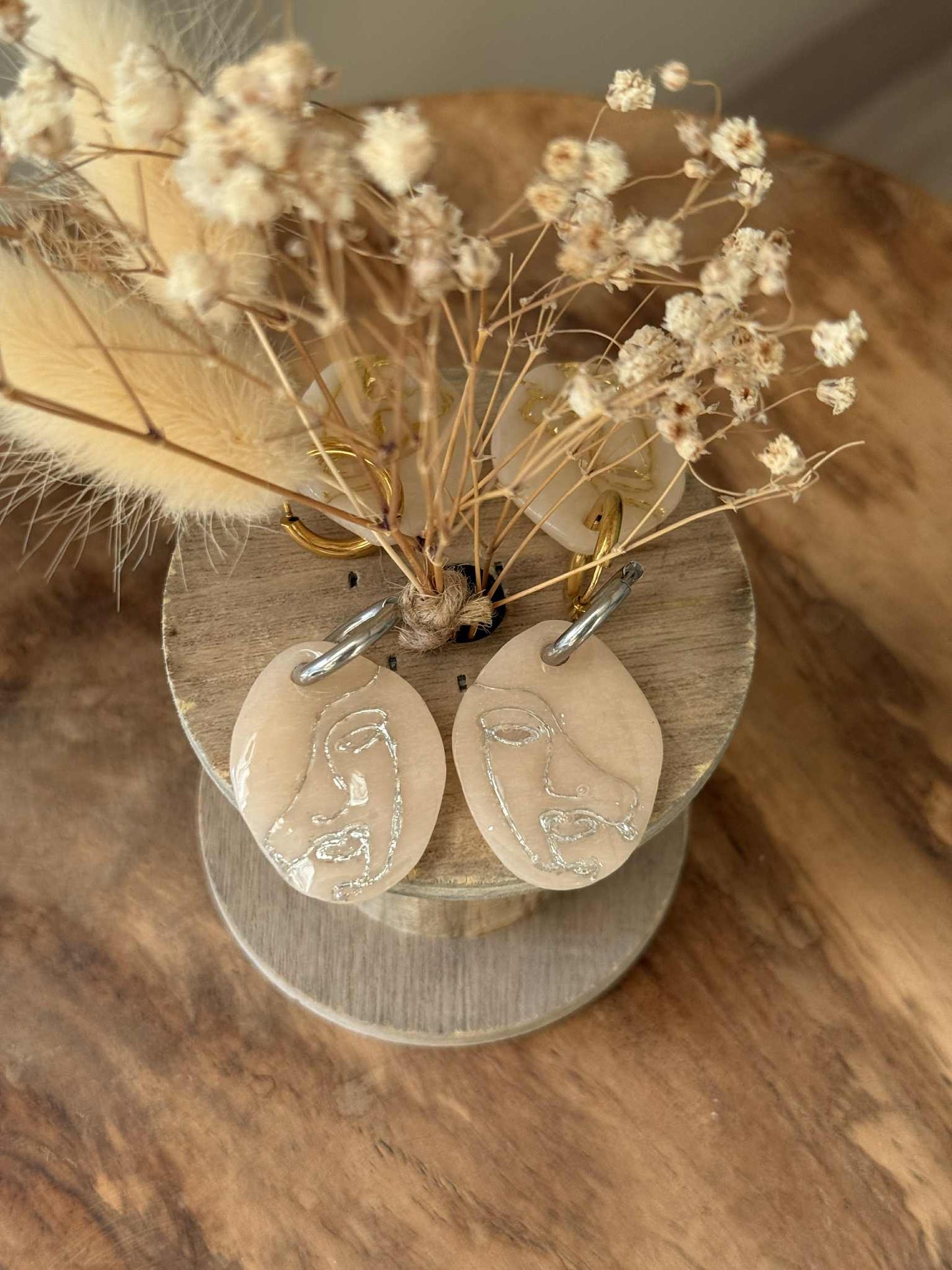 Pampille "Sofie" translucides feuille d'or ou d'argent