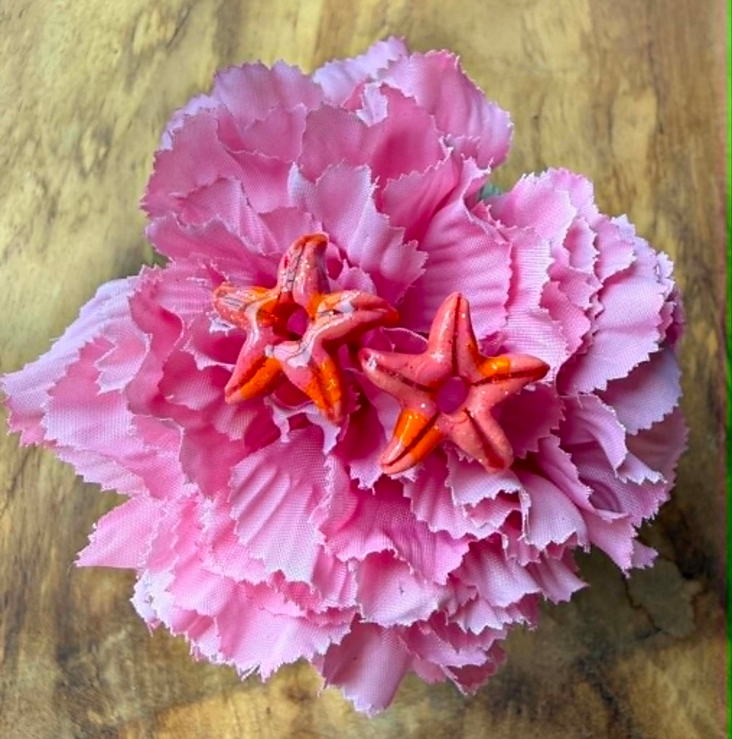 Pampilles "Talia" Rose orange paillettes