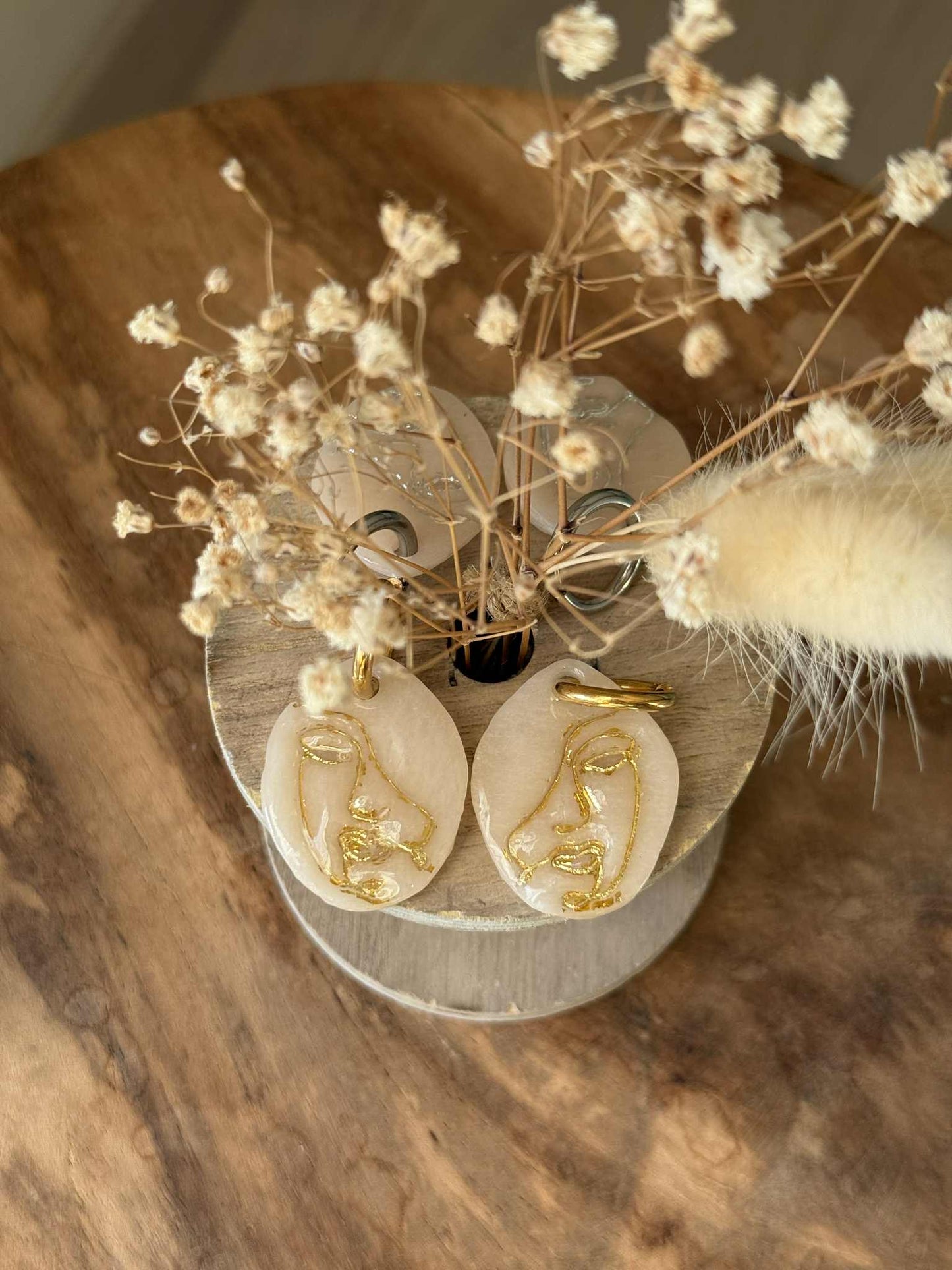 Pampille "Sofie" translucides feuille d'or ou d'argent