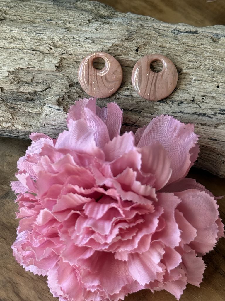 Pampilles "Eulalie" Marbré Rose poudré