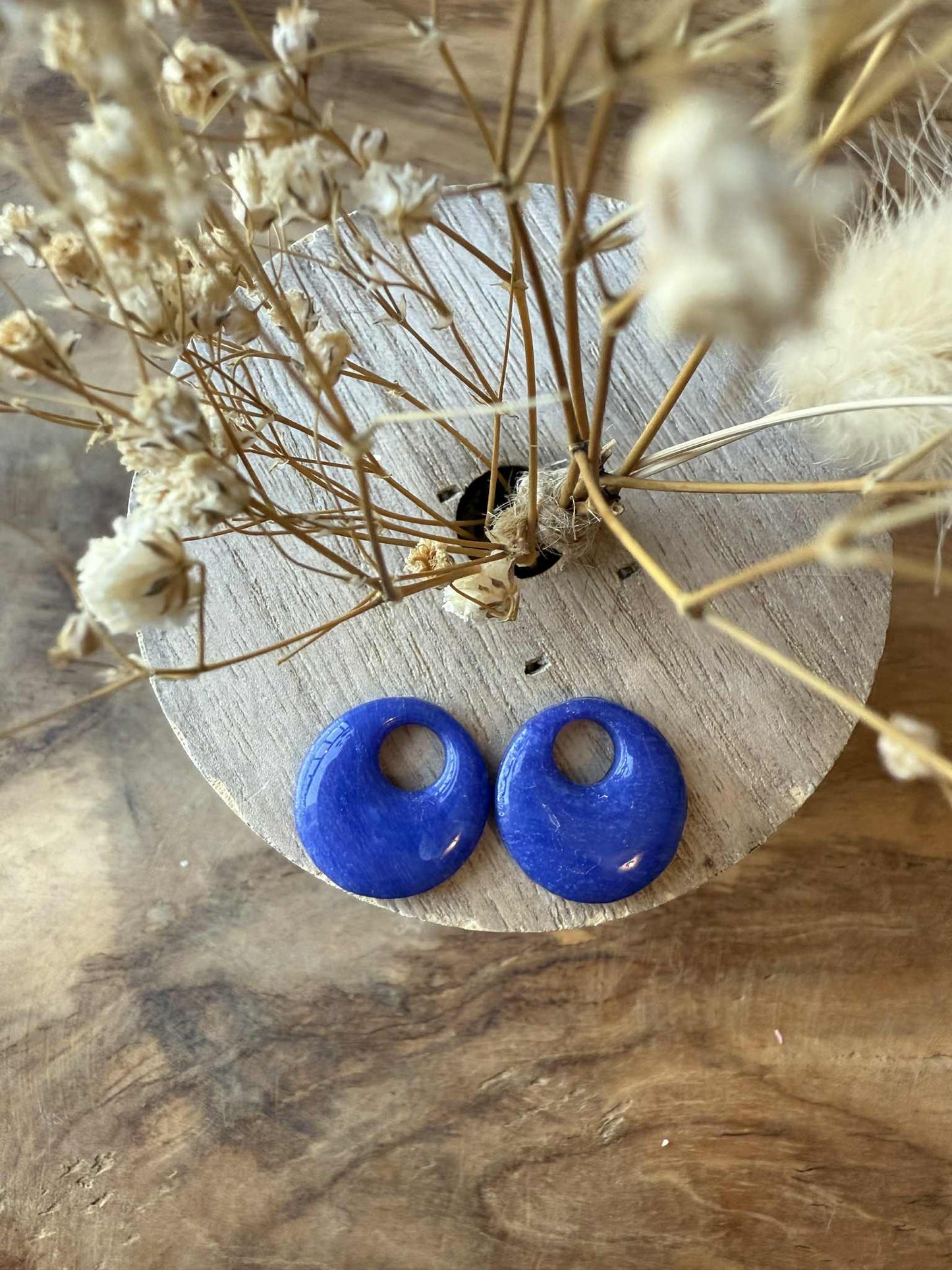 Pampilles "Eulalie" Bleu Nuit translucides