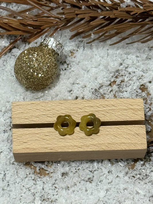 Ultra Mini pampilles "Romane" marbré translucide jaune/vert