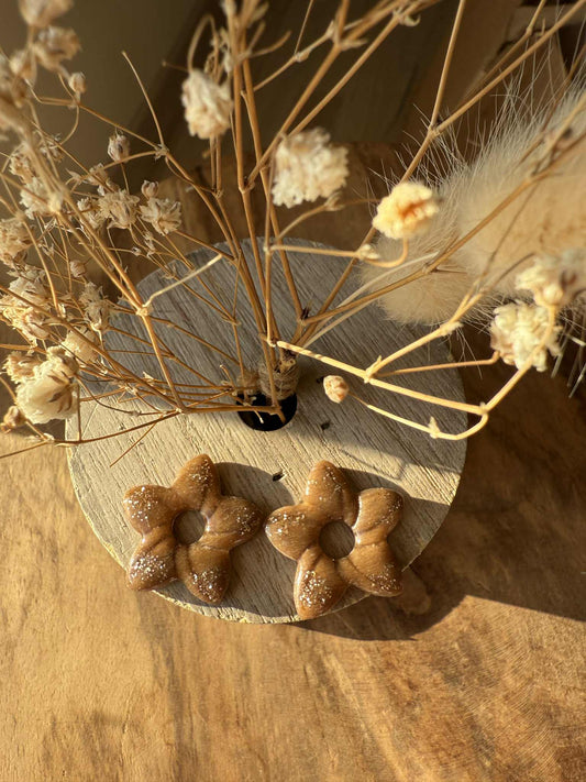 Pampilles "Haïcéa" bronze translucide pailletées