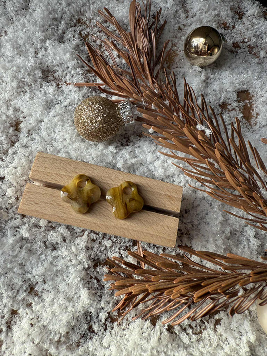 Pampilles "Romy" marbré translucide jaune/vert