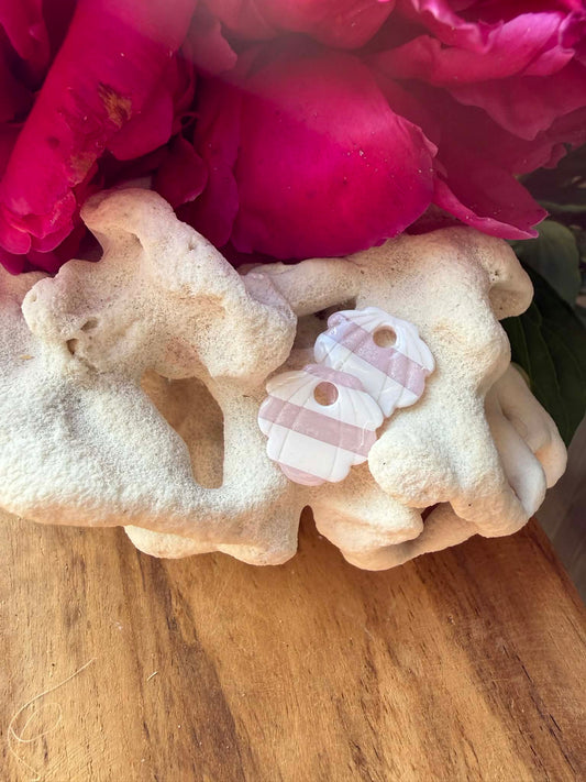 Pampilles "Julie" marinière blanc & quartz rose