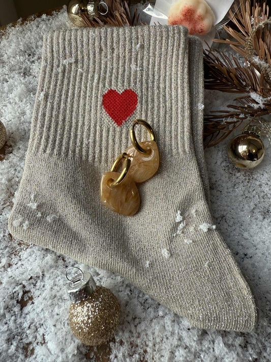 Chaussettes paillettes "❤️" & Pampilles (créoles incluses)
