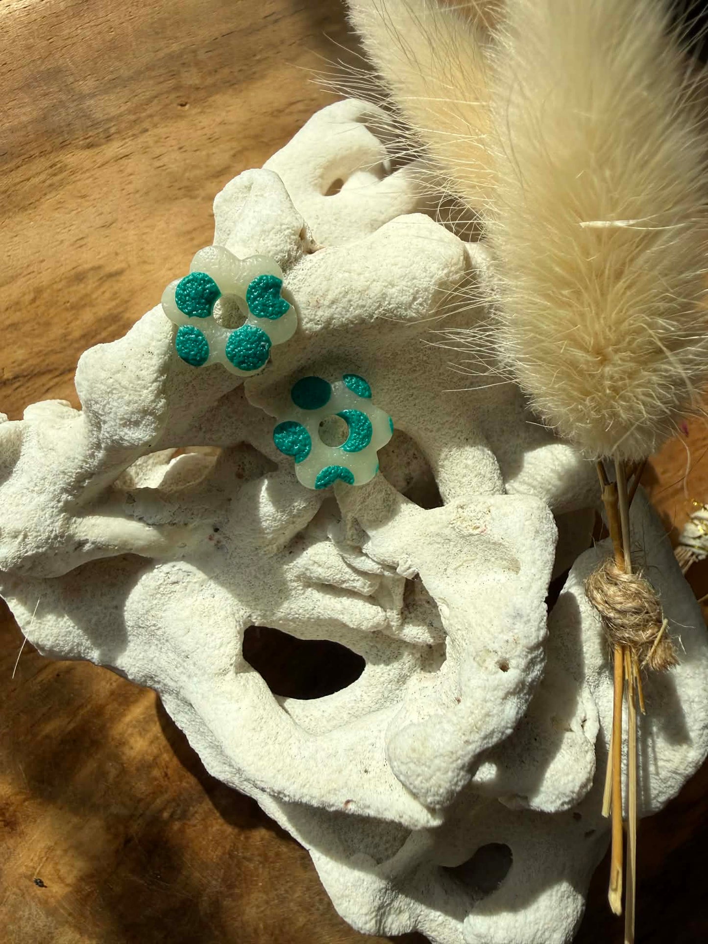 Mini pampilles "Romane" pois bleu textures "mat"