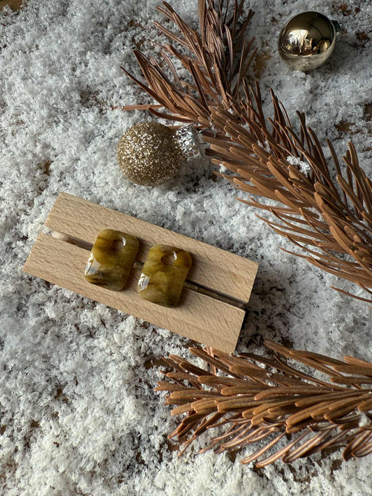 Pampilles "Amélia" marbré translucide jaune/vert