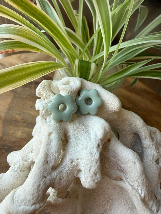 Mini pampilles "Romane" Vert Sauge/Céladon