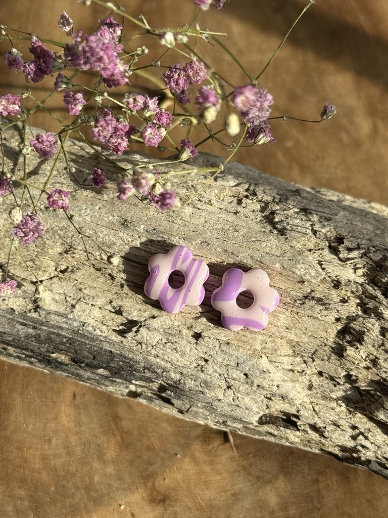 Mini pampilles "Romane" Zébrage violet