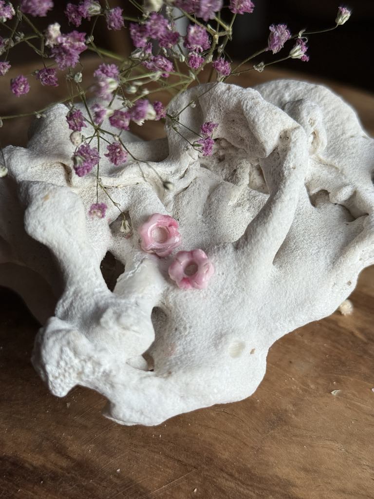 Ultra Mini pampilles "Romane" Rose pâle fleurie