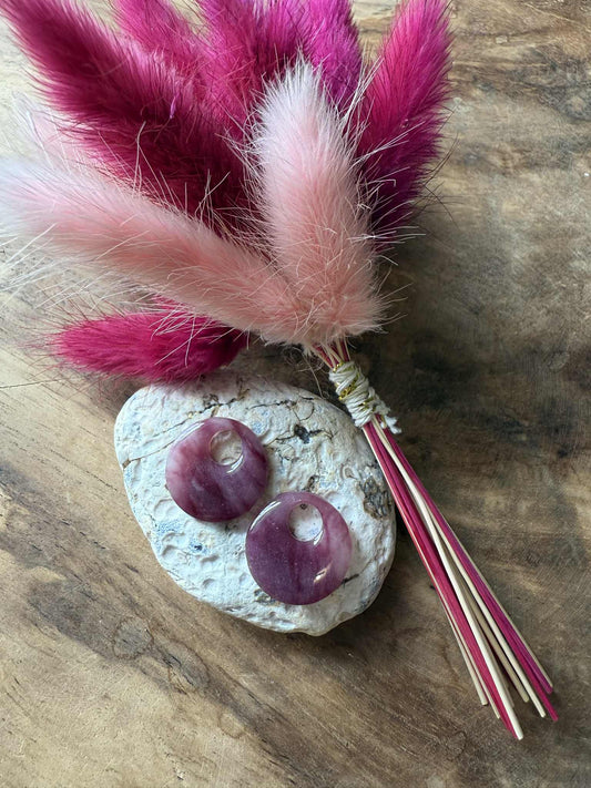 Pampilles "Eulalie" marbré aubergine translucide