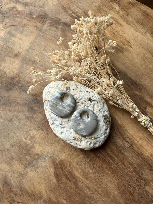 Pampilles "Eulalie" marbré gris doré