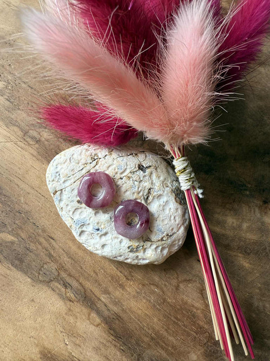 Pampilles "Isïa" marbré aubergine translucide