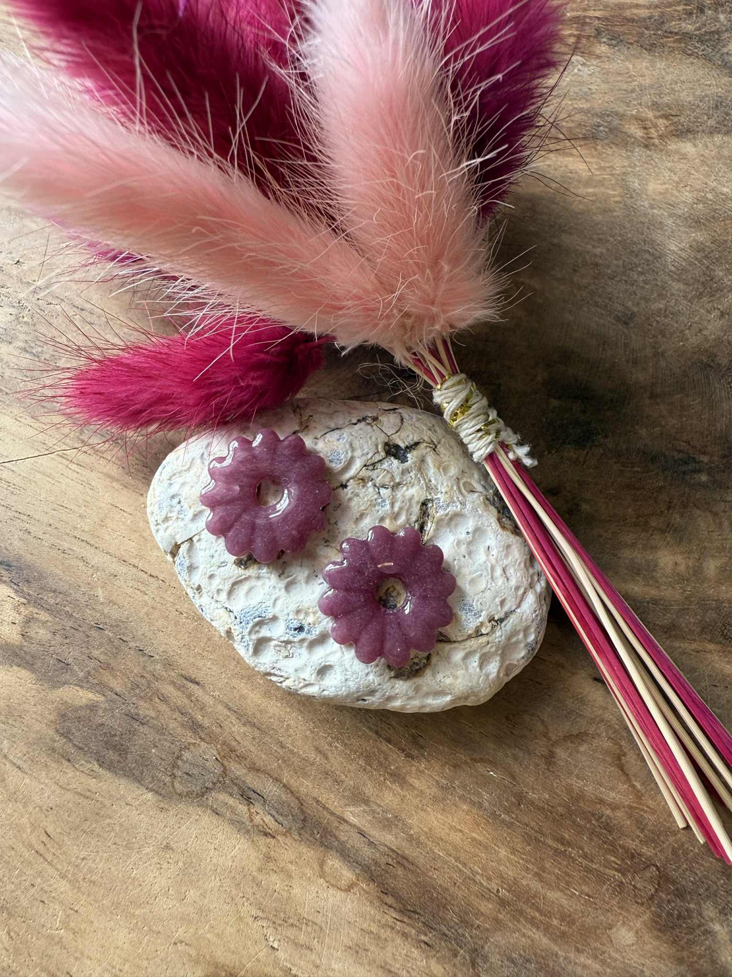 Petites Pampilles "Laura" marbré aubergine translucide