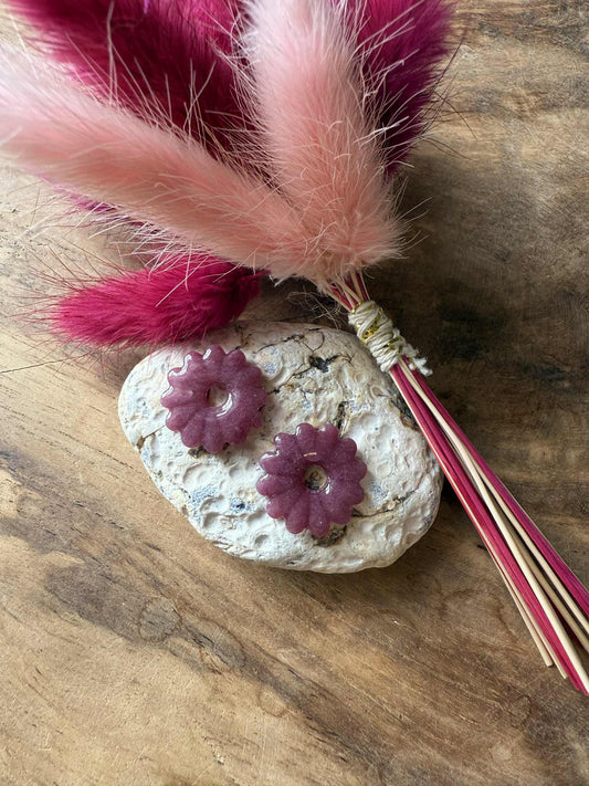 Petites Pampilles "Laura" marbré aubergine translucide