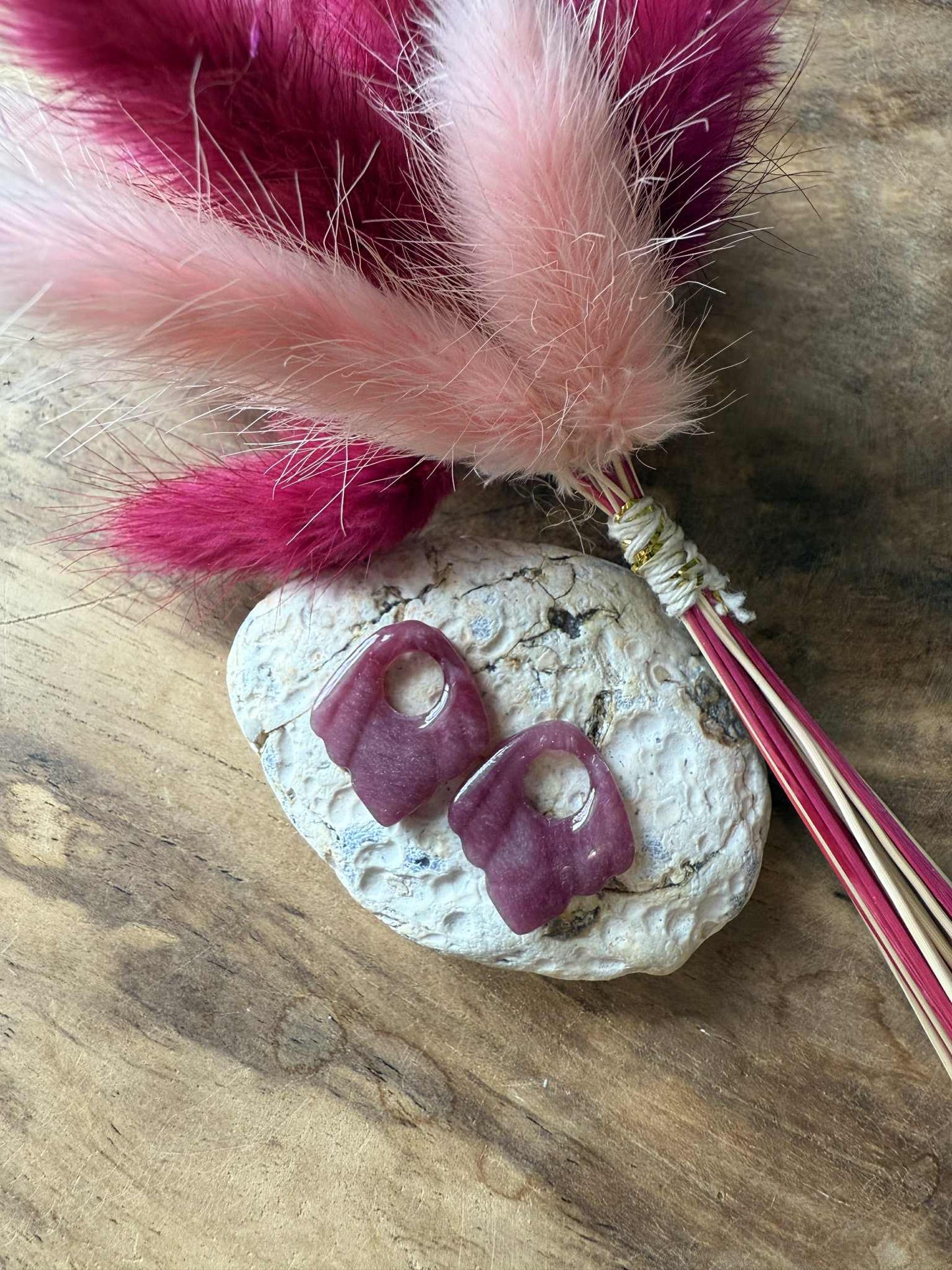 Mini Pampilles "Sofia" marbré aubergine translucide