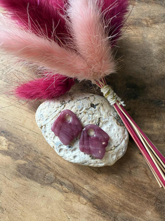 Mini Pampilles "Sofia" marbré aubergine translucide